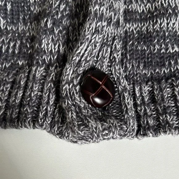 Skyr Boys Kids 6 Grey Cardigan Button Down Snowflake Winter Knit Cotton - Picture 6 of 12